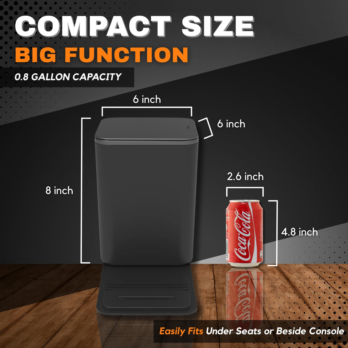 Car Trash Can (Gray with Lid / Medium)