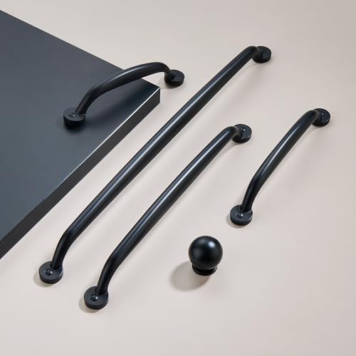 10 Pack Cabinet Pulls 12" (Matte Black / 12"(305mm)Diameter-5Pcs)
