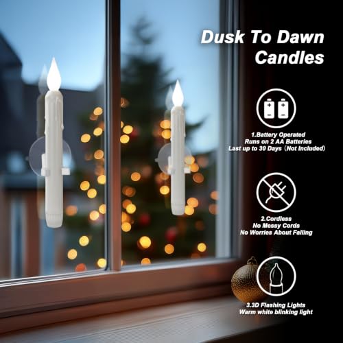 6 Pcs Sensor Dawn to Dusk Window Candles