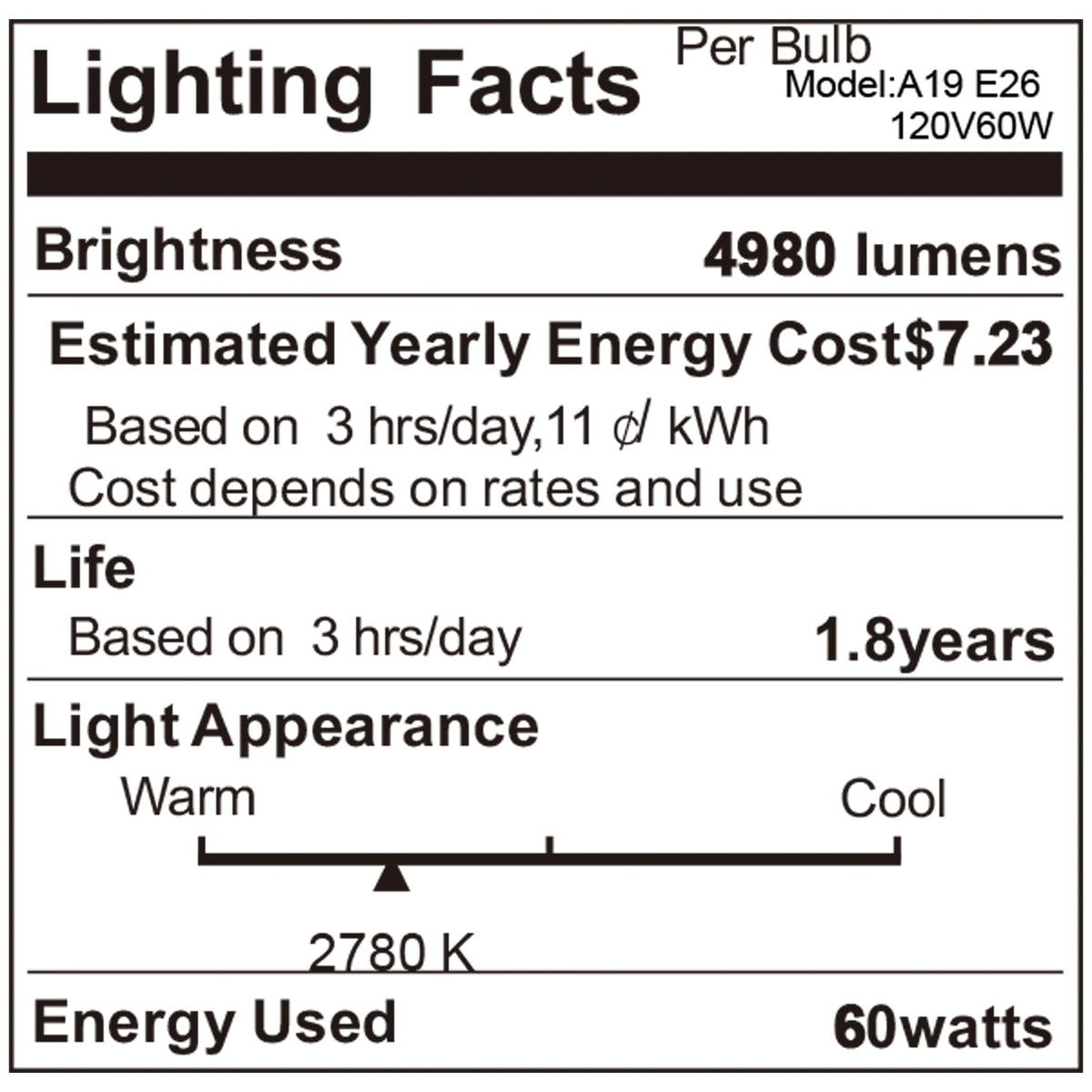 Incandescent Light Bulbs 75 watt