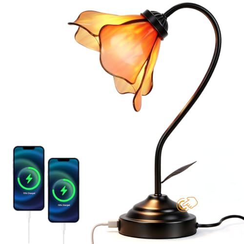Table Lamp Handmade Flower Stained Glass Bedside Lamp