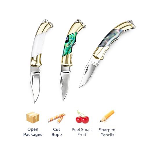 Mini Folding Pocket Knife with Shell Handle