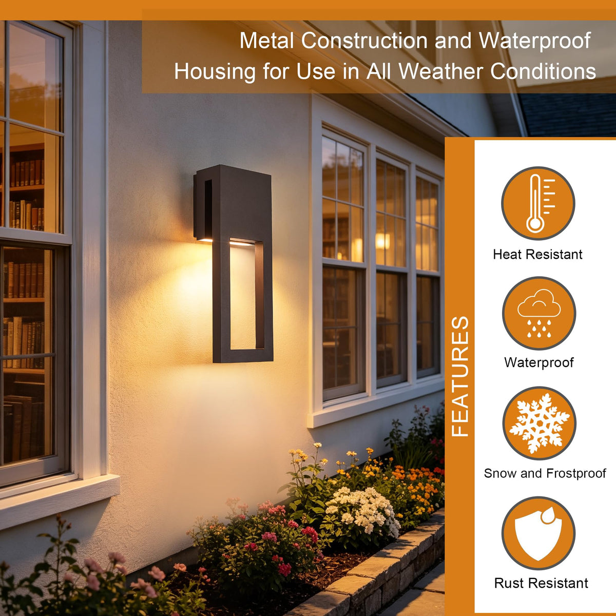 Dusk to Dawn Outdoor Wall Lights 15 Inch 2 (2Pack Textured Bronze(with Photocell))