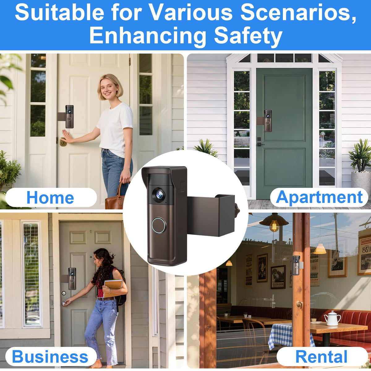 Anti Theft Doorbell Mount Compatible with Ring Newest 2026 Battery Doorbell (Brown)
