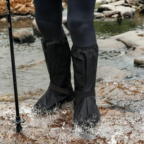 Black Waterproof Rain Boot Shoe Covers (XX-Large)
