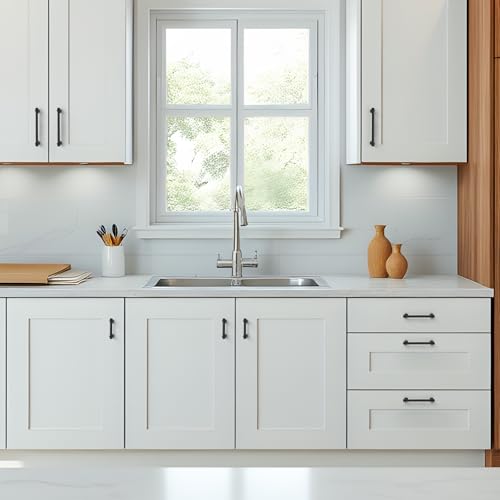 24 Pack Black Cabinet Handles (Black / 3 Inch Hole Centers)