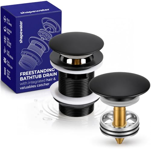 Solid Brass Freestanding Bathtub Drain with Integrated Hair & Valuables Catcher