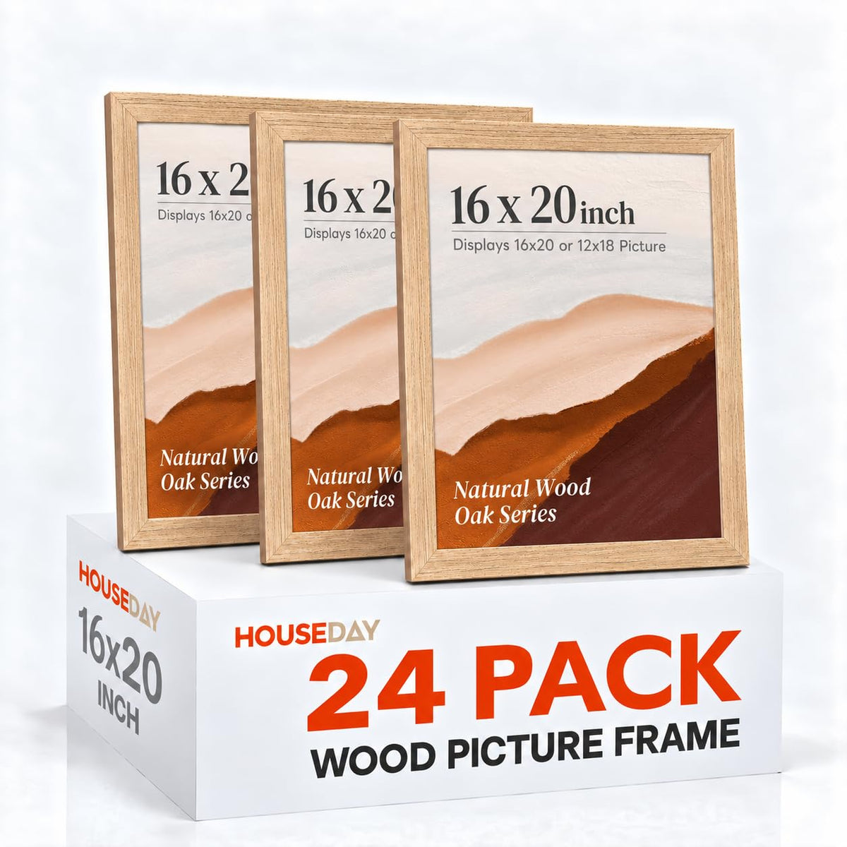 24 Pack 16x20 Frames (Natural Oak / 16x20)