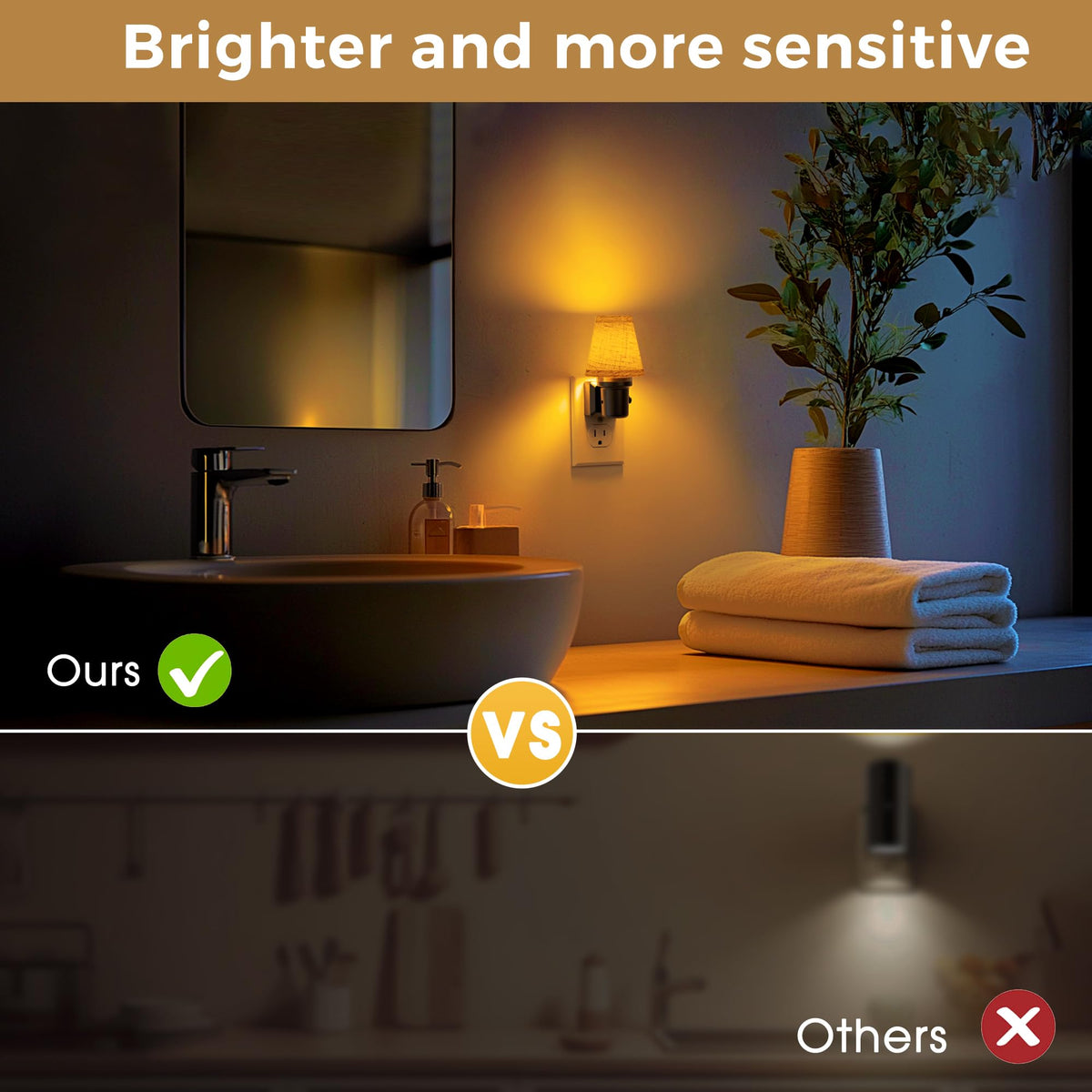 Night Lights Plug into Wall (Round Platform-Amber / 1 Pack)