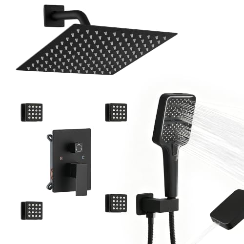 10 Inch Rain Shower Faucet Set with Body Jets