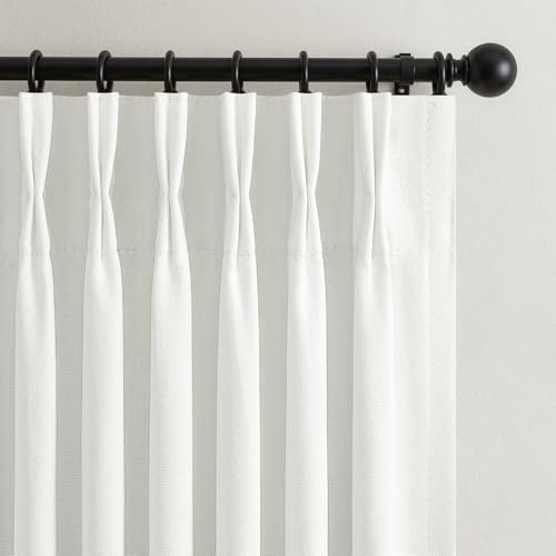 Extra Long Pinch Pleated Pure White Curtains 108 Inches Long for Living (Purewhite / 50"W x 108"L (Pack of 2))