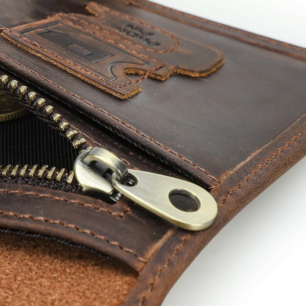 CONTACTS Full Grain Leather Passport Holder Compatible with Airtag RFID Blocking Passport Wallet for Men Travel Passport Cover with SIM Card Removal Tool (Coffee / Badge- Snap)