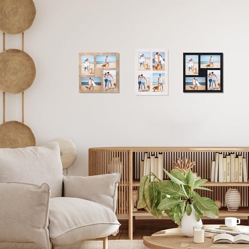 4x6 Picture Frame Collage with Real Glass (Rustic Black / 11x11in (2Pack))