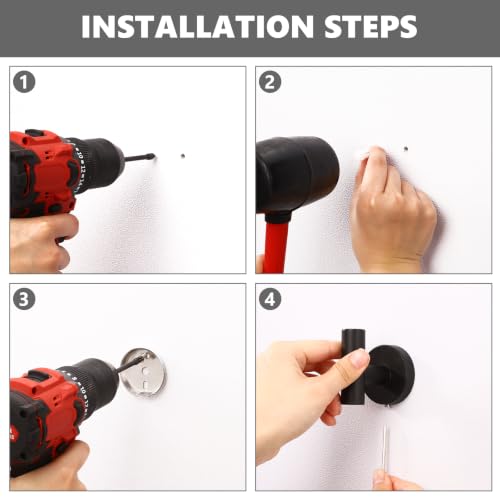 Matte Black Bathroom Robe Hook Heavy Duty Round Base Wall
