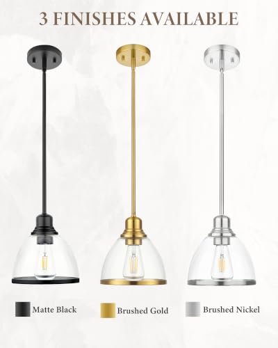 2 Pack Brushed Nickel Kitchen Island Pendant Lights (Brushed Nickel)