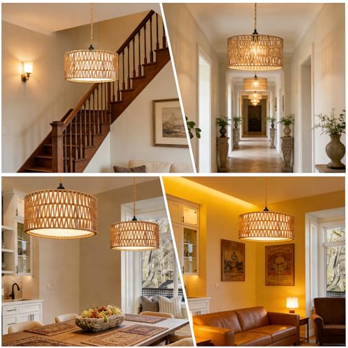 Boho Rattan Chandelier