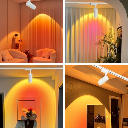 Sunset Filter Track Lighting H Type 2 Heads Dimmable Track Lights (Sunset White)