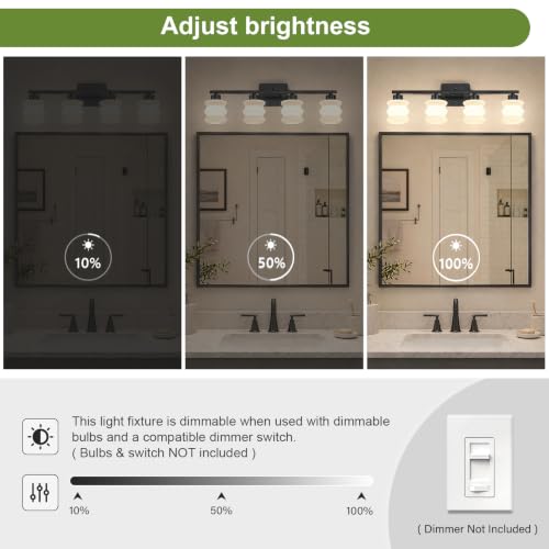 Modern Bathroom Light Fixtures (Black / 4-Light)