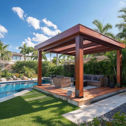 Post Base 8x8 with Air Flow Channel Fence Post Base Heavy Duty Stainless Steel Powder (8x8)