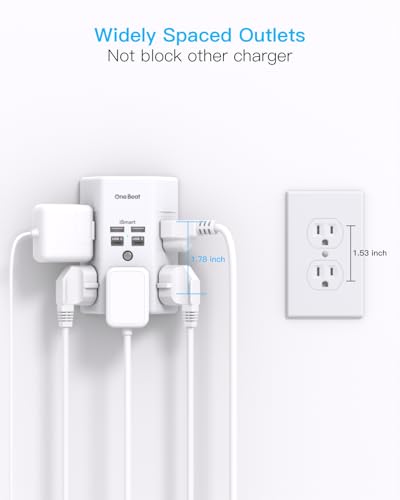 Surge Protector Wall Outlet Extender (15.5w,2pcs / White)