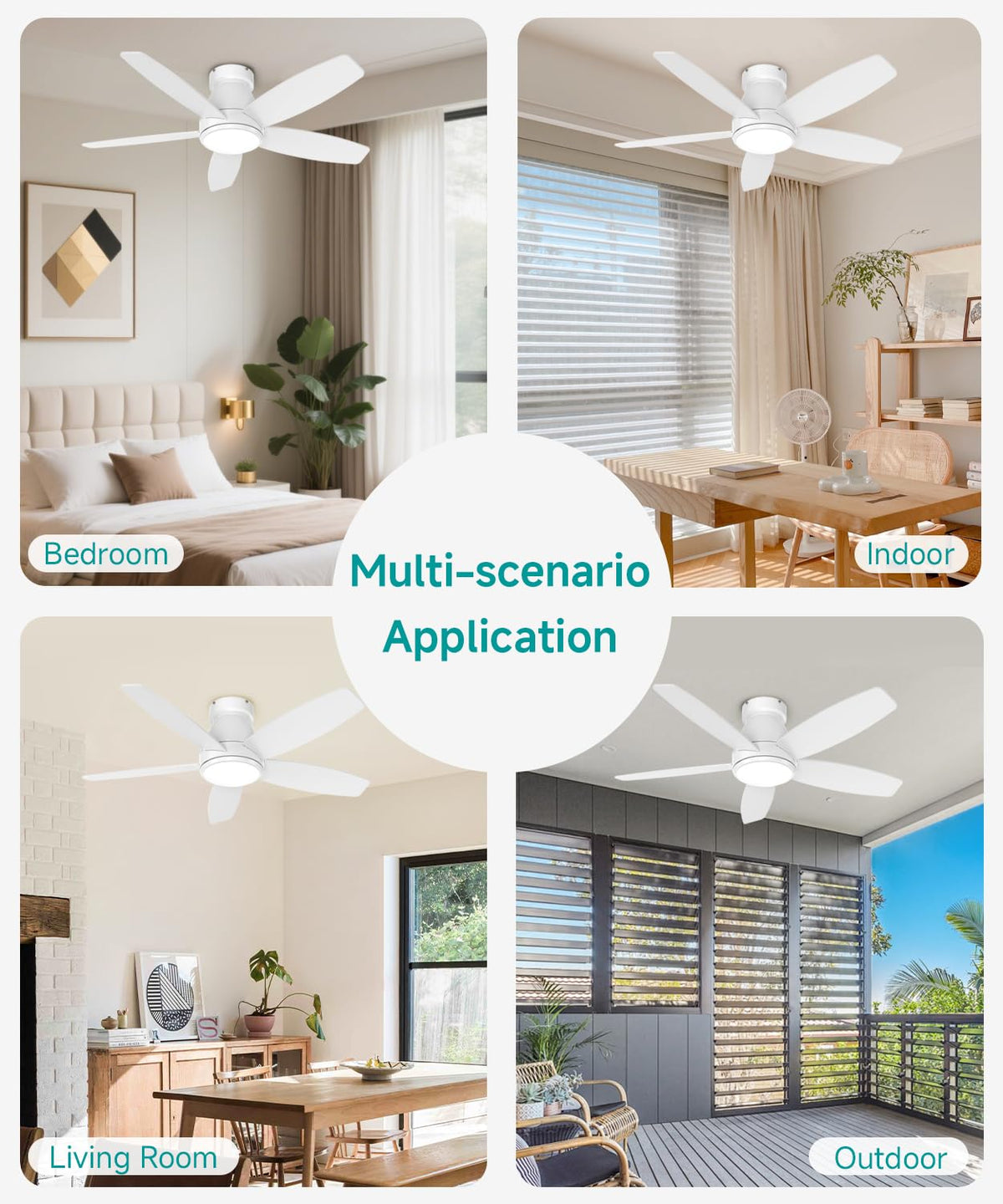 42 Inch Ceiling Fans with Lights (White / 42 Inch)