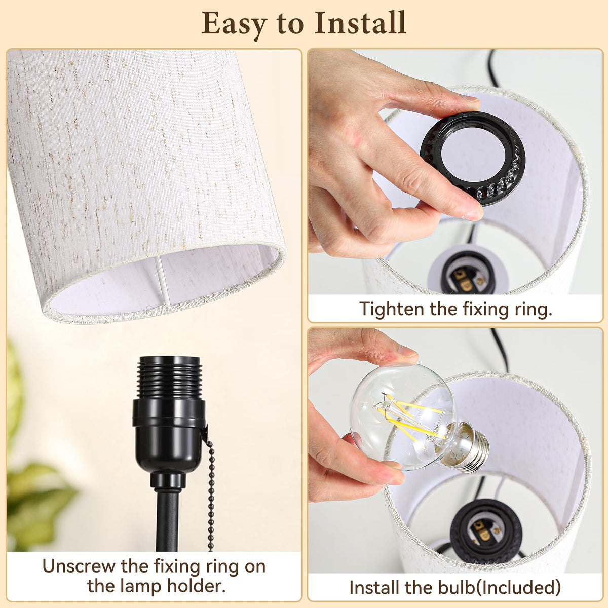 Table Lamp for Bedroom (Black)