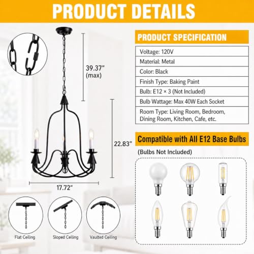 Black Farmhouse Chandelier