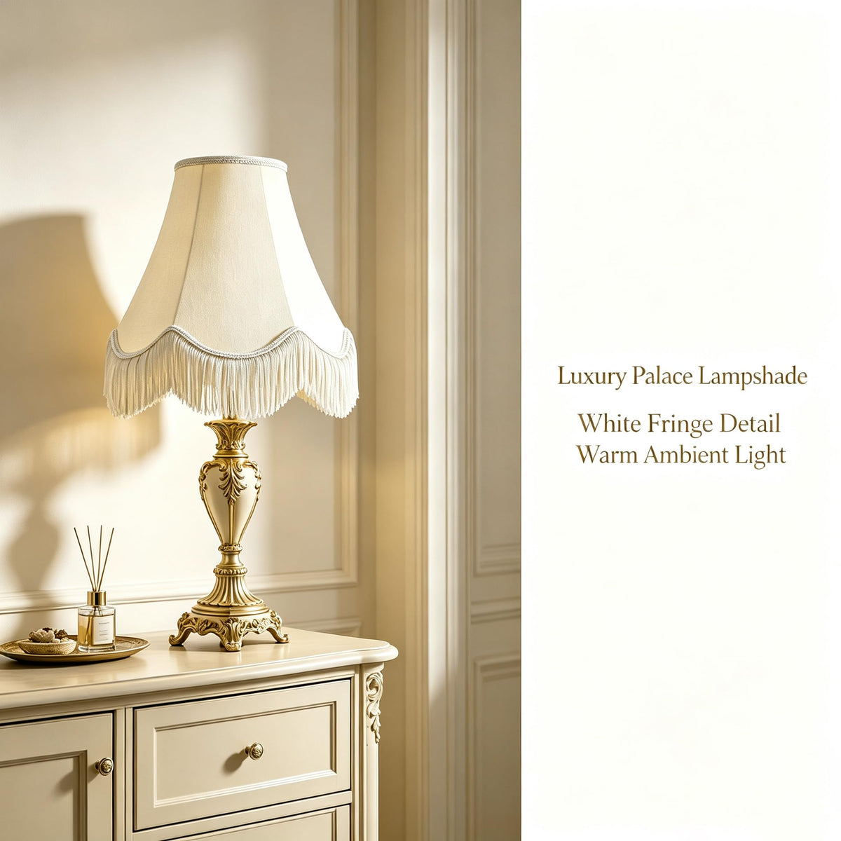 Set of 2 Fringe Scalloped Lamp Shades 6x13x10.6 Inches (Yellowish beige- 2Pack / 6*13*10.6in)