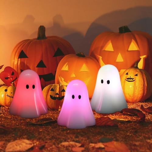 Halloween Ghost Flameless Candles Color Changing with Remote Timer (E-3 Ghost Color Changing)