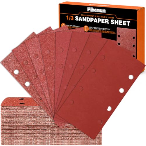 Sandpaper Sheets 8 Hole Hook and Loop