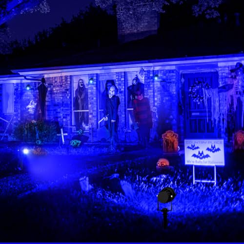 Halloween Blue Landscape Lights Outdoor (Blue / 4 Pack)