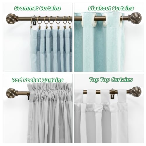 Curtain Rods 16 (Brown / 16" to 120" - 1 pack)