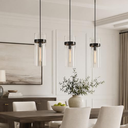 6 Inch Black Pendant Lights Kitchen Island (Black-6-IN-1PC)