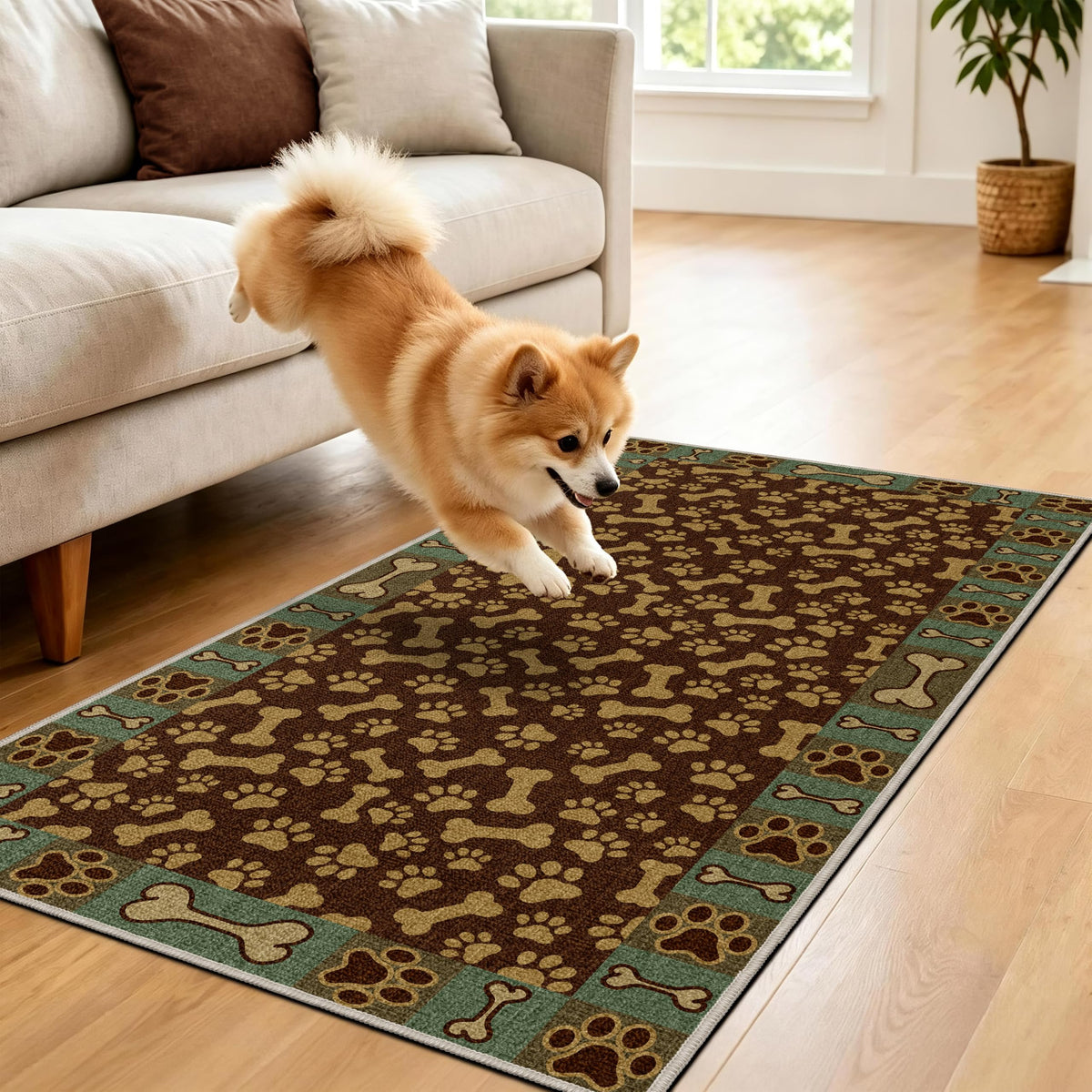 Waterproof 2x3 Small Rug (Paw Brown / 2' x 3' (Runner))