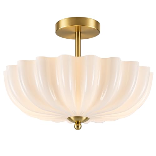 Gold Semi Flush Mount Ceiling Light (Gold)