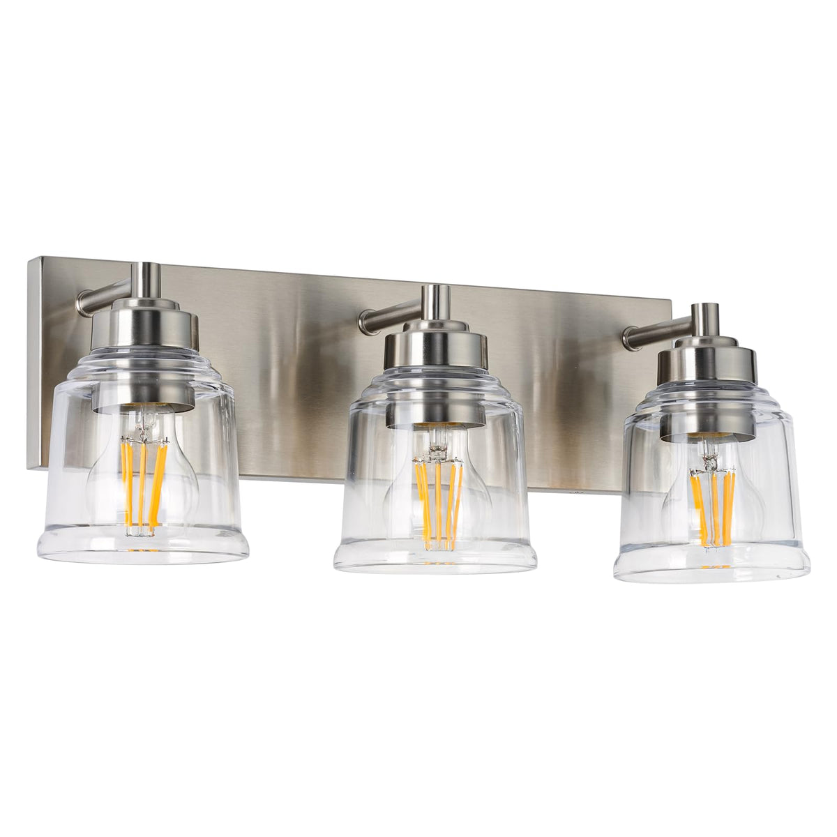 Brushed Nickel Bathroom Light Fixtures (Brushed Nickel / 3 Lights)