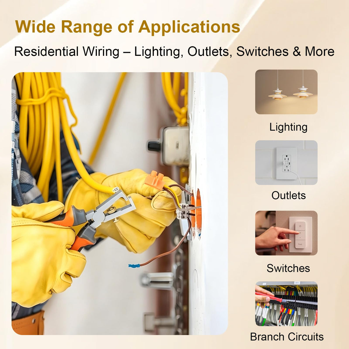 12/2 NM-B with Ground, Solid Indoor Electrical Wire, 100 FT, Yellow (Yellow / 12AWG/2 100FT)