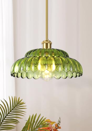 Vintage Black Close to Ceiling Light Fixture with Glass Shade
