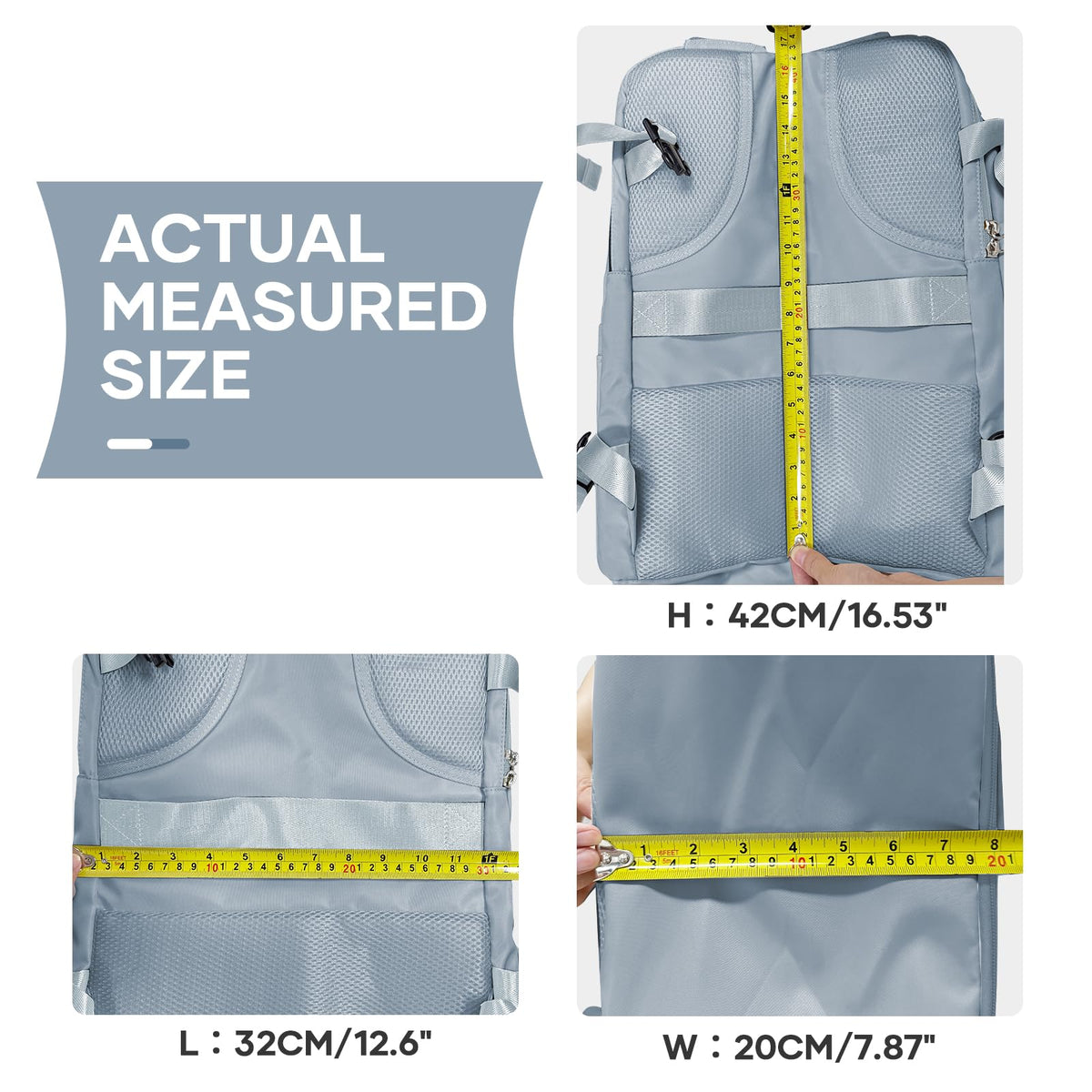 Travel Backpack For Women Men (Gray Blue / 25 liters)