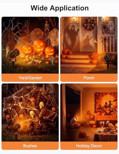 Halloween Orange Spot Lights Outdoor (Orange / 2 Pack)