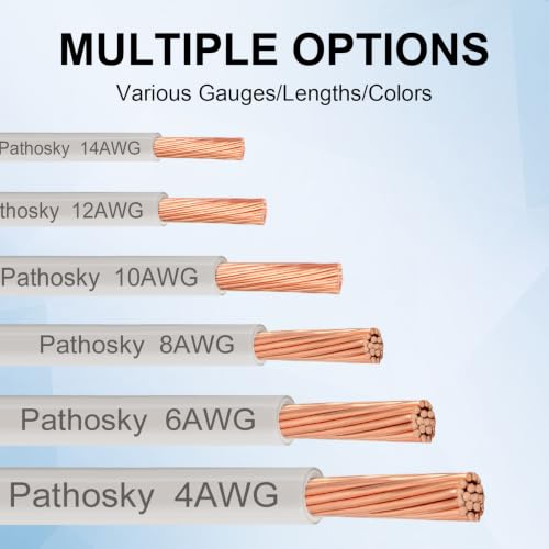 THHN Wire 6 Gauge 100FT (White / 6AWG 100FT)