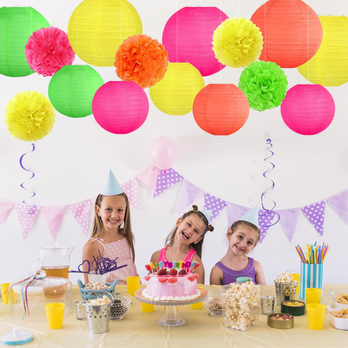 16 Pcs Neon Party Decorations (Multicolor)
