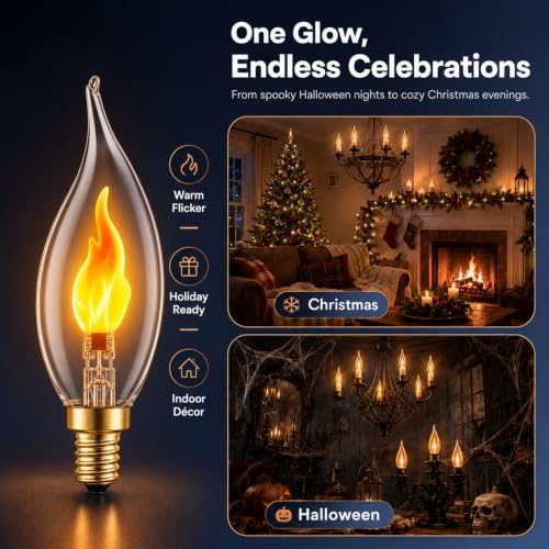 Vicstone Flame Light Bulbs E12 Candelabra