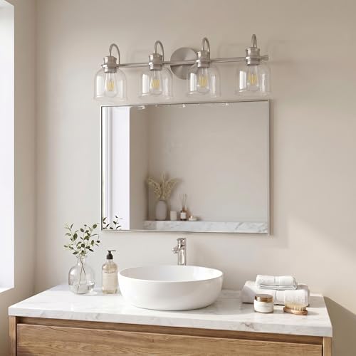 4 Lights 32" Bathroom Vanity Light Fixtures (Brushed Nickel / 4 Lights)