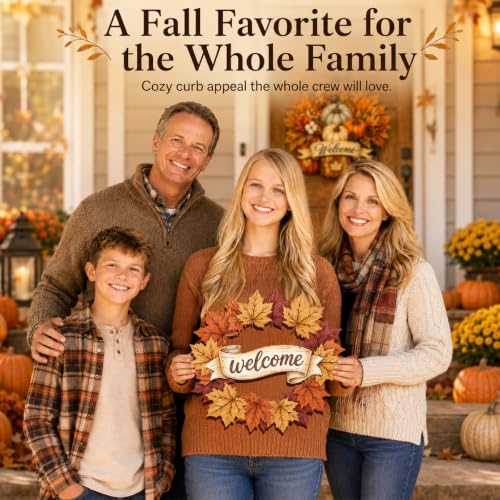 Wooden Fall Wreath Door Hanger (Fall14)