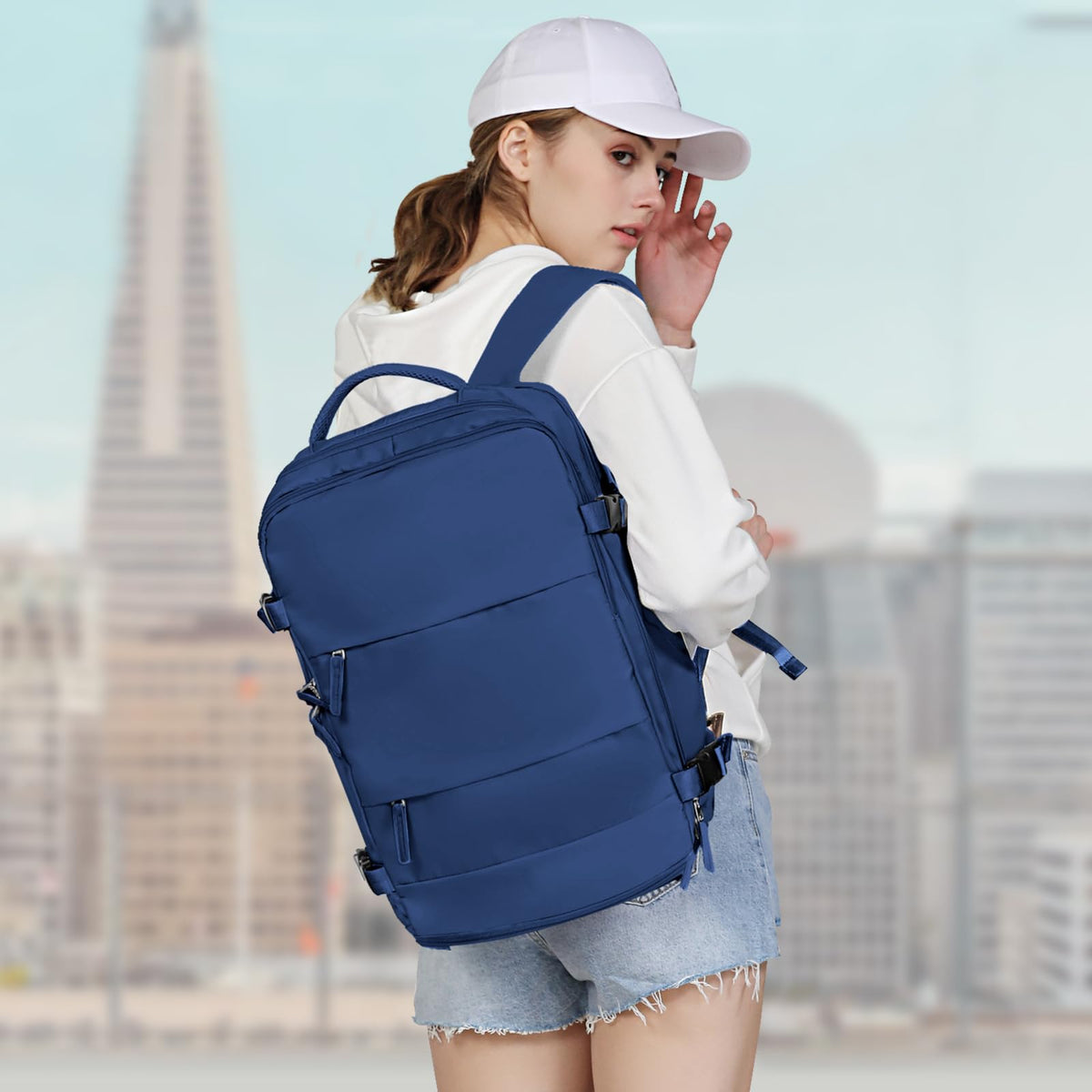 Large Travel Backpack For Women Men (Royal Blue / 30 liters)