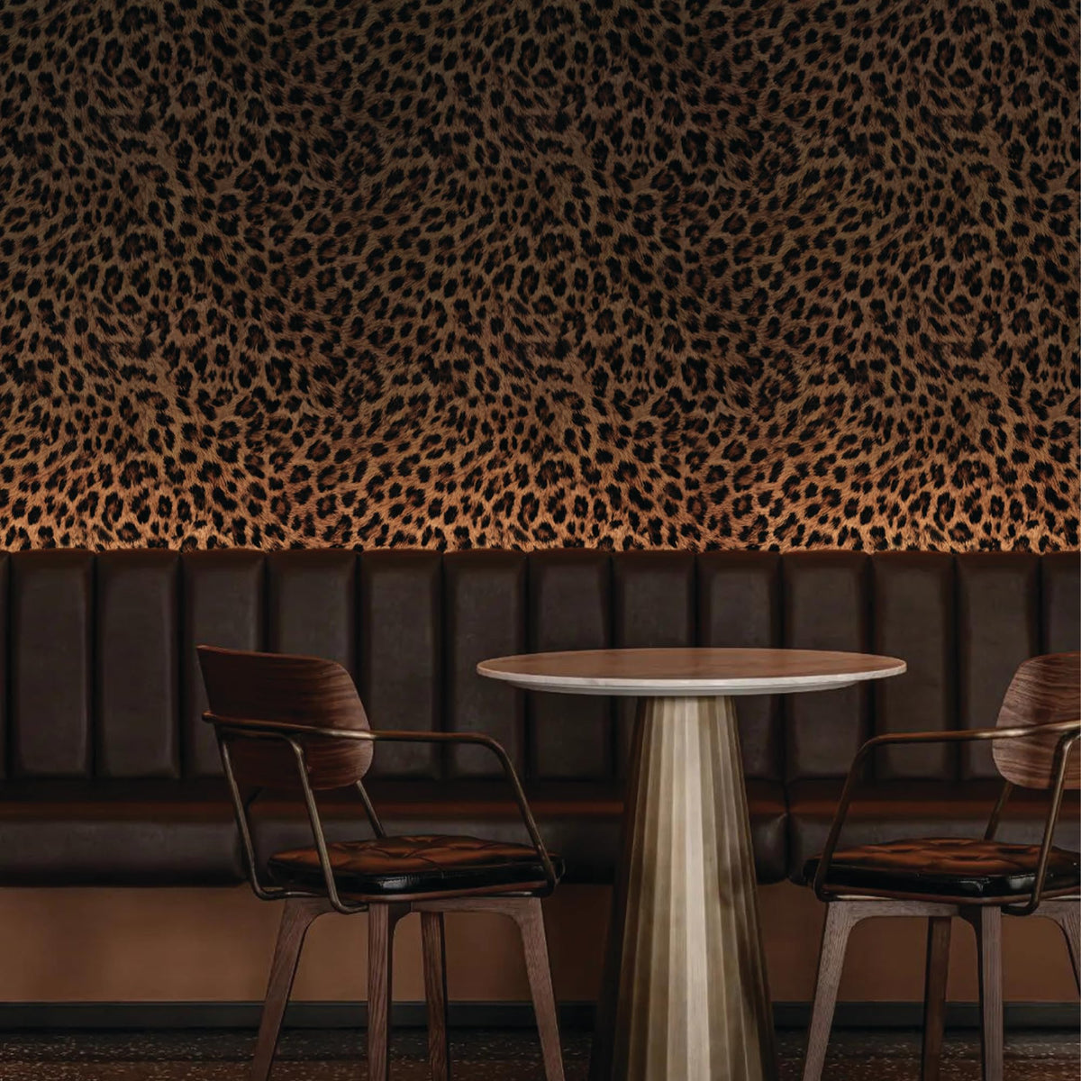Cheetah Print Wallpaper Peel and Stick (Brown / 17.3"x 118.11")