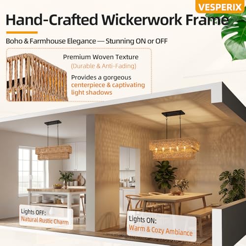 Large Rattan Chandelier
