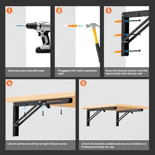 Black Folding Shelf Brackets