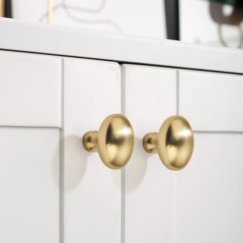 10 Pack Cabinet Knobs Champagne Bronze Solid Kitchen Cabinet Handles Dresser Pulls Cabinet Drawer Pulls for Kitchen Cupboard Cabinet pulls (Champagne Bronze / Knob-10Pcs)